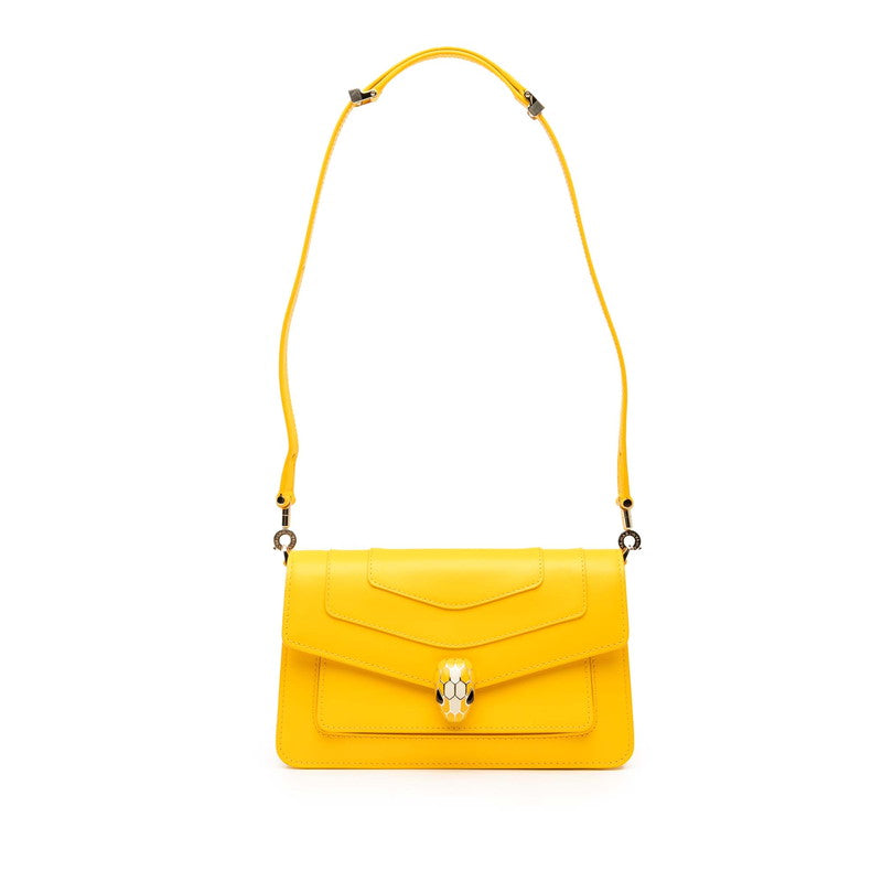 ブルガリ セルペンティ ワンショルダーバッグ イエロー レザー レディース BVLGARI 【中古】