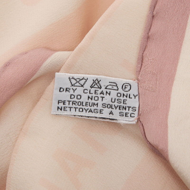 シャネル ココマーク リボン スカーフ ピンク シルク レディース CHANEL 【中古】