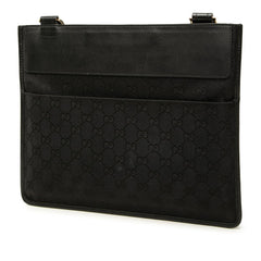 グッチ GGキャンバス 斜め掛け ショルダーバッグ 019 0354 ブラック キャンバス レザー レディース GUCCI 中古