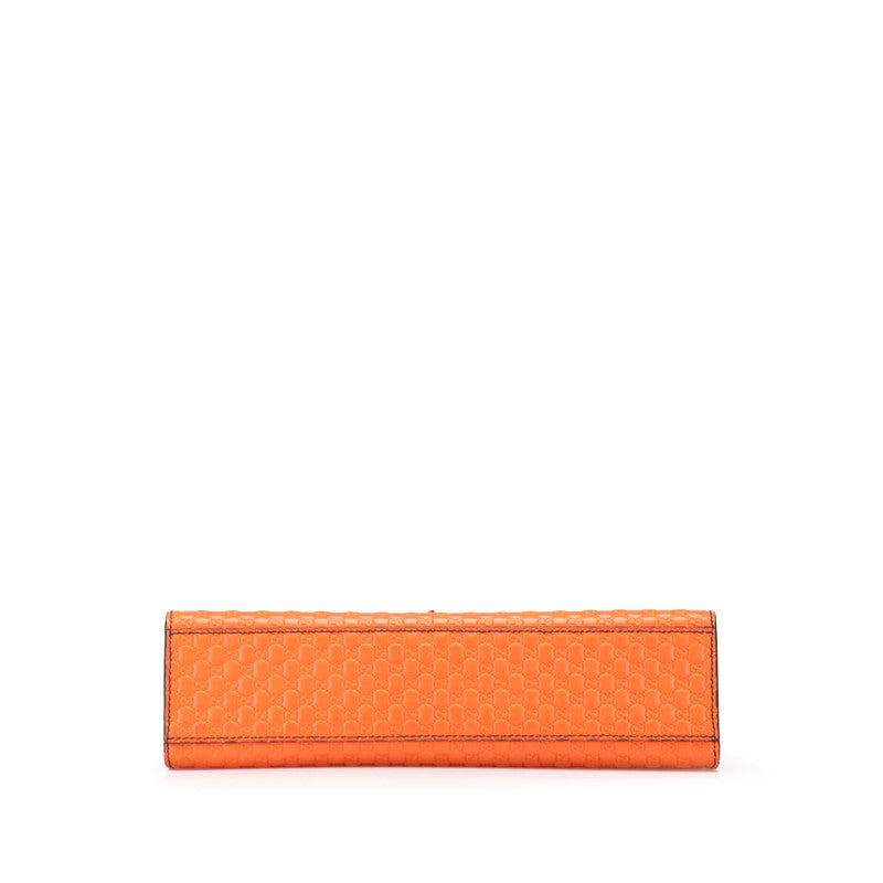 グッチ マイクログッチシマ エミリー ミディアム チェーン ショルダーバッグ 449635 オレンジ レザー レディース GUCCI 【中古】