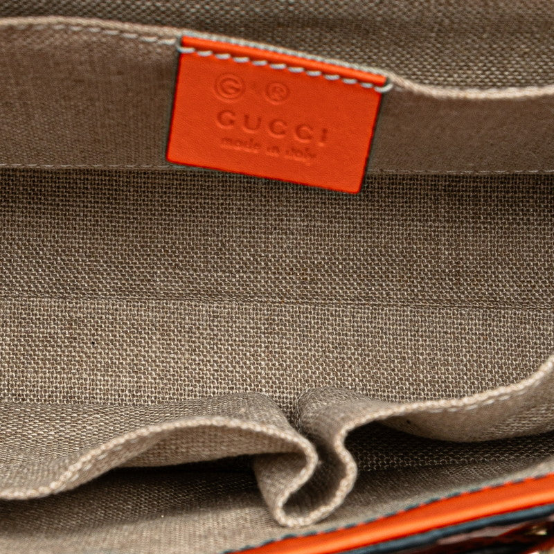 グッチ マイクログッチシマ エミリー ミディアム チェーン ショルダーバッグ 449635 オレンジ レザー レディース GUCCI 【中古】