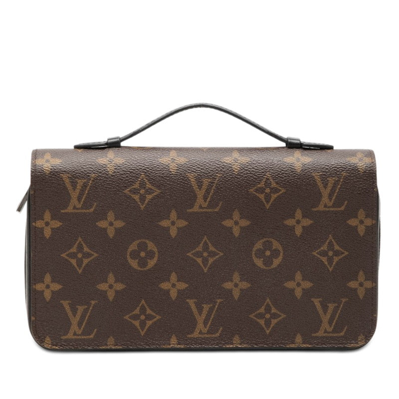 ルイ ヴィトン モノグラム マカサー ジッピーXL ラウンドジップ 長財布 M61506 ブラウン PVC レザー レディース LOUIS VUITTON 【中古】