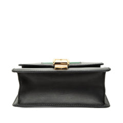 グッチ シェリーライン シルヴィ 斜め掛け チェーン ショルダーバッグ 431666 ブラック レザー レディース GUCCI 【中古】