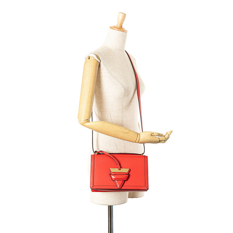ロエベ バルセロナ ショルダーバッグ レッド レザー レディース LOEWE 【中古】