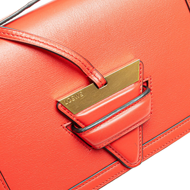 ロエベ バルセロナ ショルダーバッグ レッド レザー レディース LOEWE 【中古】
