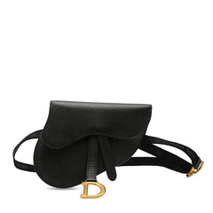 ディオール サドルバッグ ウエストバッグ チェストバッグ ショルダーバッグ 2WAY ブラック レザー レディース Dior 【中古】