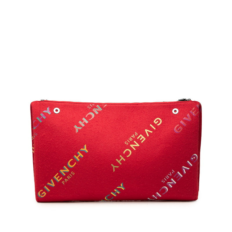 ジバンシー クラッチバッグ セカンドバッグ ハンドバッグ レッド フェルト ユニセックス Givenchy 中古