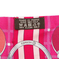 エルメス ツイリー Panoplie Equestre 乗馬の装具一式 スカーフ ピンク マルチカラー シルク レディース HERMES 【中古】