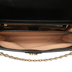 グッチ マリーナ チェーン ショルダーバッグ 576422 ブラック レザー レディース GUCCI 中古