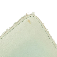 シャネル マトラッセ25 ココマーク Wフラップ チェーン ショルダーバッグ グリーン ミント ツイード レザー レディース CHANEL 【中古】