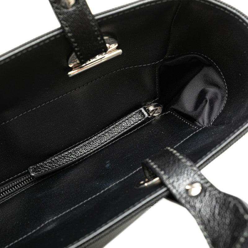 シャネル パリビアリッツトートPM トートバッグ ショルダーバッグ ブラック レザー コーティングキャンバス レディース CHANEL 【中古】
