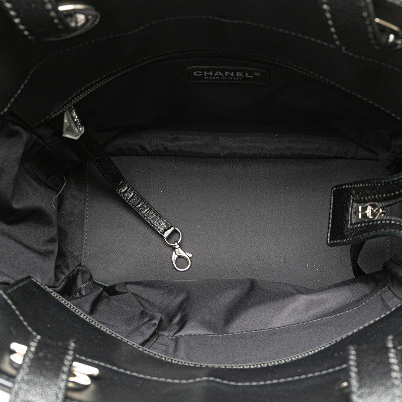 シャネル パリビアリッツトートPM トートバッグ ショルダーバッグ ブラック レザー コーティングキャンバス レディース CHANEL 【中古】