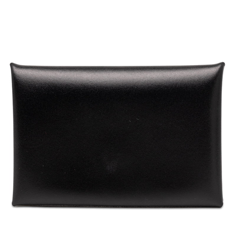 エルメス カルヴィ コインケース 小銭入れ ブラック ボックスカーフ レディース HERMES 【中古】