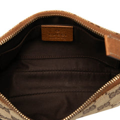 グッチ GGキャンバス チェーン ワンショルダーバッグ ハンドバッグ 120940 ベージュ ブラウン キャンバス レザー レディース GUCCI 【中古】