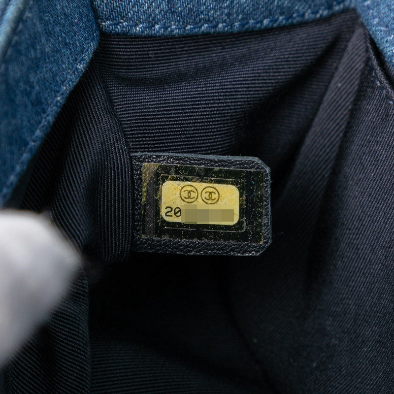 シャネル ボーイシャネル パッチワーク チェーン ショルダーバッグ ブルー ゴールド デニム レディース CHANEL 【中古】