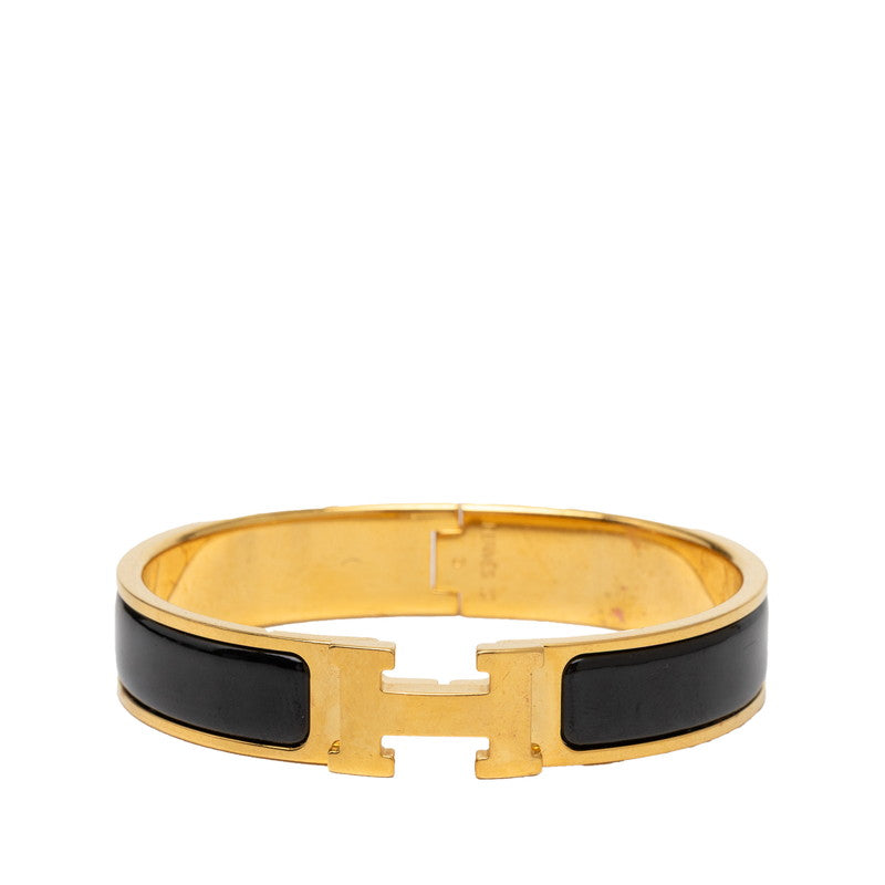 エルメス クリックH PM バングル ゴールド ブラック メッキ エナメル レディース HERMES 【中古】