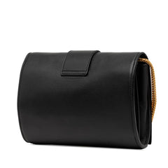 サンローラン Yライン チェーン ショルダーバッグ ブラック レザー レディース SAINT LAURENT 【中古】