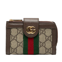 グッチ オフィディア GGスプリーム 二つ折り財布 725662 ベージュ マルチカラー PVC レザー レディース GUCCI 【中古】
