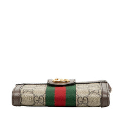 グッチ オフィディア GGスプリーム 二つ折り財布 725662 ベージュ マルチカラー PVC レザー レディース GUCCI 【中古】