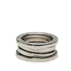 ブルガリ ビーゼロワン 2バンド リング 指輪 #48 K18WG ホワイトゴールド レディース BVLGARI 【中古】