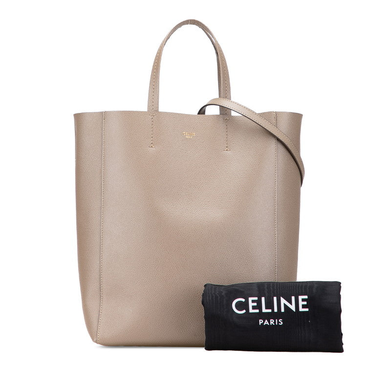 セリーヌ バーティカル カバ スモール トートバッグ ショルダーバッグ 2WAY 176183 ベージュ レザー レディース CELINE 【中古】