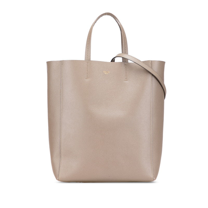 セリーヌ バーティカル カバ スモール トートバッグ ショルダーバッグ 2WAY 176183 ベージュ レザー レディース CELINE 【中古】