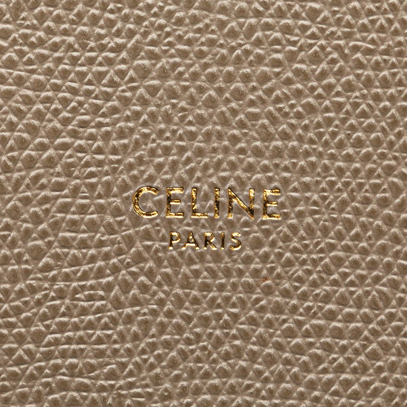 セリーヌ バーティカル カバ スモール トートバッグ ショルダーバッグ 2WAY 176183 ベージュ レザー レディース CELINE 【中古】