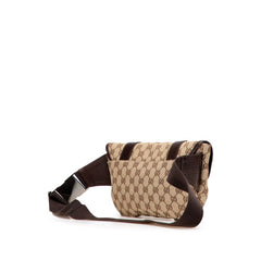 グッチ GGキャンバス ボディバッグ ウエストバッグ 145851 ベージュ ブラウン キャンバス レザー レディース GUCCI 【中古】