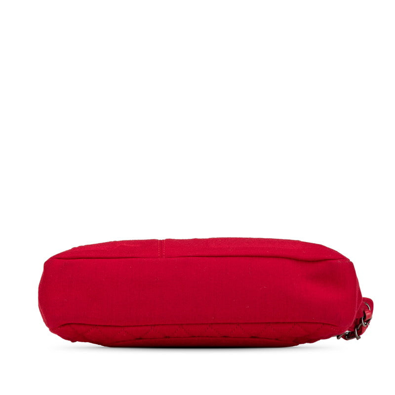 シャネル マトラッセ ココマーク ショルダーバッグ レッド コットン レディース CHANEL 【中古】