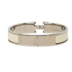 エルメス クリックH PM ブレスレット バングル シルバー ホワイト メタル エナメル レディース HERMES 中古