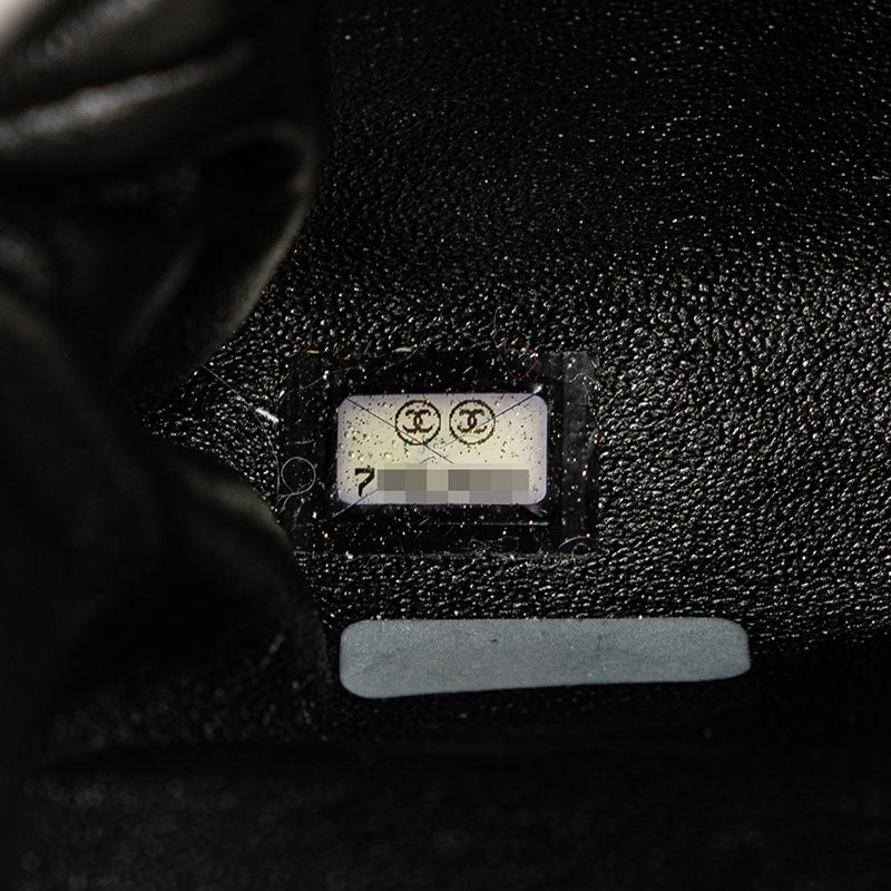 シャネル チョコバー ココマーク がま口 ハンドバッグ ベージュ ブラック ラムスキン レディース CHANEL 【中古】