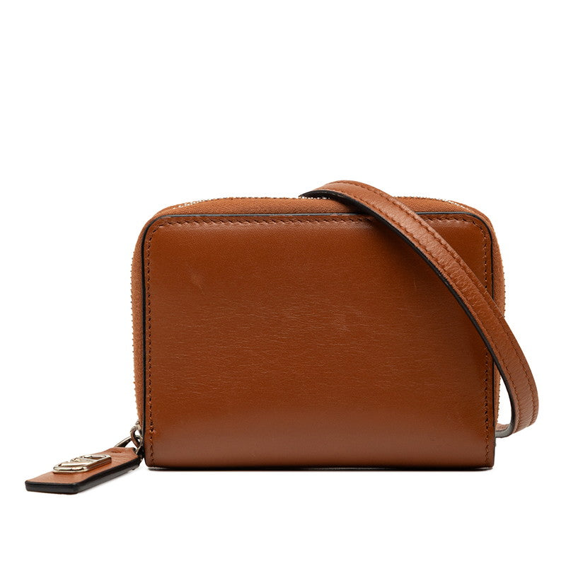 ヴァレンティノ カードケース コインケース ブラウン レザー レディース VALENTINO 【中古】