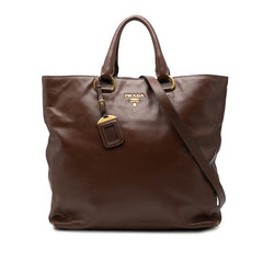 プラダ トートバッグ ショルダーバッグ 2WAY BN1713 ブラウン カーフ レディース PRADA 【中古】