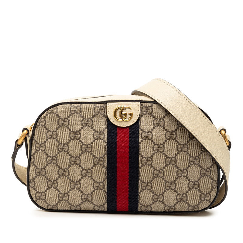 グッチ GGスプリーム オフィディア 斜め掛け ショルダーバッグ 681064 ベージュ アイボリー PVC レザー レディース GUCCI 【中古】
