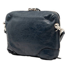 バレンシアガ クラシック レポーター XS 斜め掛け ショルダーバッグ 488795 ブルー レザー レディース BALENCIAGA 【中古】