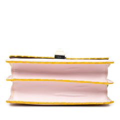 フェンディ KAN I キャナイ 斜め掛け チェーン ショルダーバッグ 8M0381 ピンク シルバー レザー レディース FENDI 中古