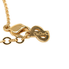ディオール オーバル ロゴプレート チェーン ペンダント ネックレス ゴールド メッキ レディース Dior 中古