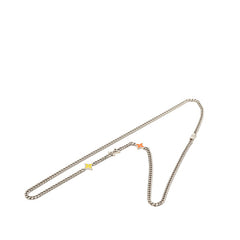 ルイ ヴィトン コリエ モノグラム ロウ チェーン ネックレス M01951 シルバー レッド オレンジ メタル レディース LOUIS VUITTON 中古