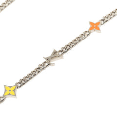 ルイ ヴィトン コリエ モノグラム ロウ チェーン ネックレス M01951 シルバー レッド オレンジ メタル レディース LOUIS VUITTON 中古