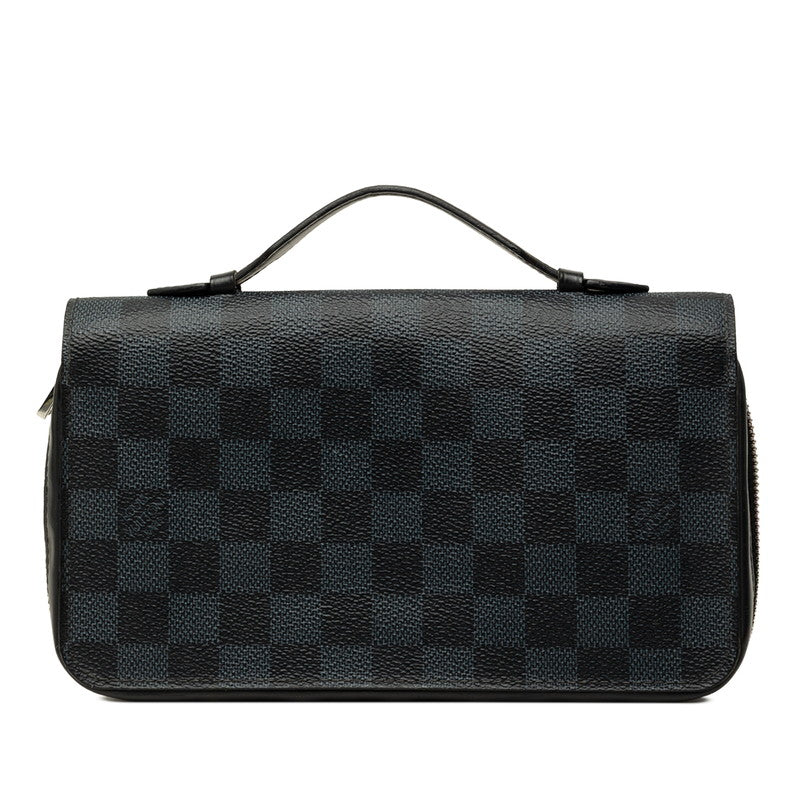 ルイ ヴィトン ダミエ コバルト ジッピー XL 長財布 N41590 ブラック ネイビー PVC レザー メンズ LOUIS VUITTON 中古