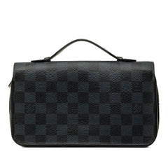 ルイ ヴィトン ダミエ コバルト ジッピー XL 長財布 N41590 ブラック ネイビー PVC レザー メンズ LOUIS VUITTON 中古