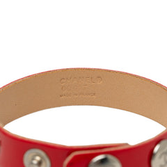 シャネル ココマーク ブレスレット 00T レッド パテントレザー レディース CHANEL 【中古】