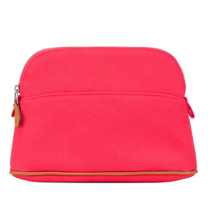 エルメス ボリードポーチ20 ポーチ ハイビスカス ピンク コットン レディース HERMES 【中古】