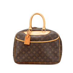 ルイ ヴィトン モノグラム ドーヴィル ハンドバッグ M47270 ブラウン PVC レザー レディース LOUIS VUITTON 【中古】