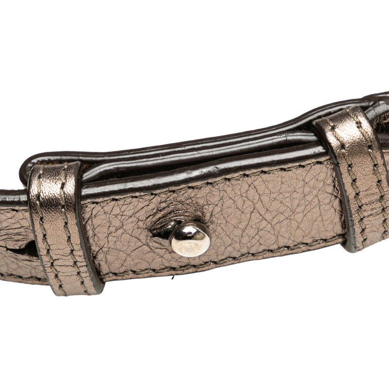 サルヴァトーレフェラガモ ガンチーニ パンチング ワンショルダーバッグ ゴールド レザー レディース Salvatore Ferragamo 【中古】
