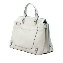 エム シー エム ハンドバッグ ショルダーバッグ リュック コンバーチブル バックパック 3WAY グレー レザー レディース MCM 【中古】