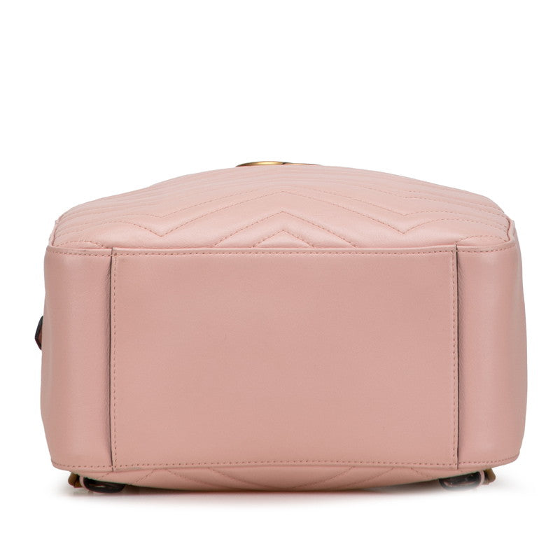 グッチ GGマーモント リュック バックパック 476671 ピンク レザー レディース GUCCI 【中古】