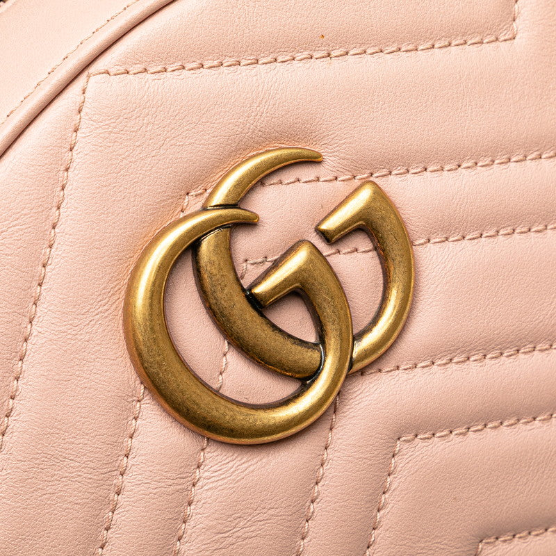 グッチ GGマーモント リュック バックパック 476671 ピンク レザー レディース GUCCI 【中古】