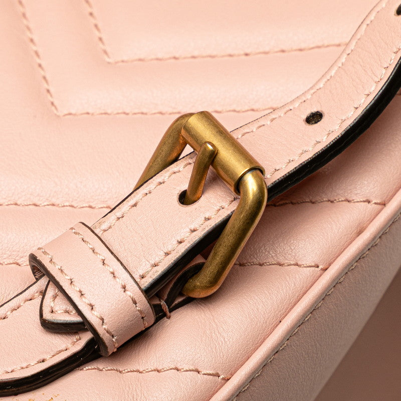 グッチ GGマーモント リュック バックパック 476671 ピンク レザー レディース GUCCI 【中古】