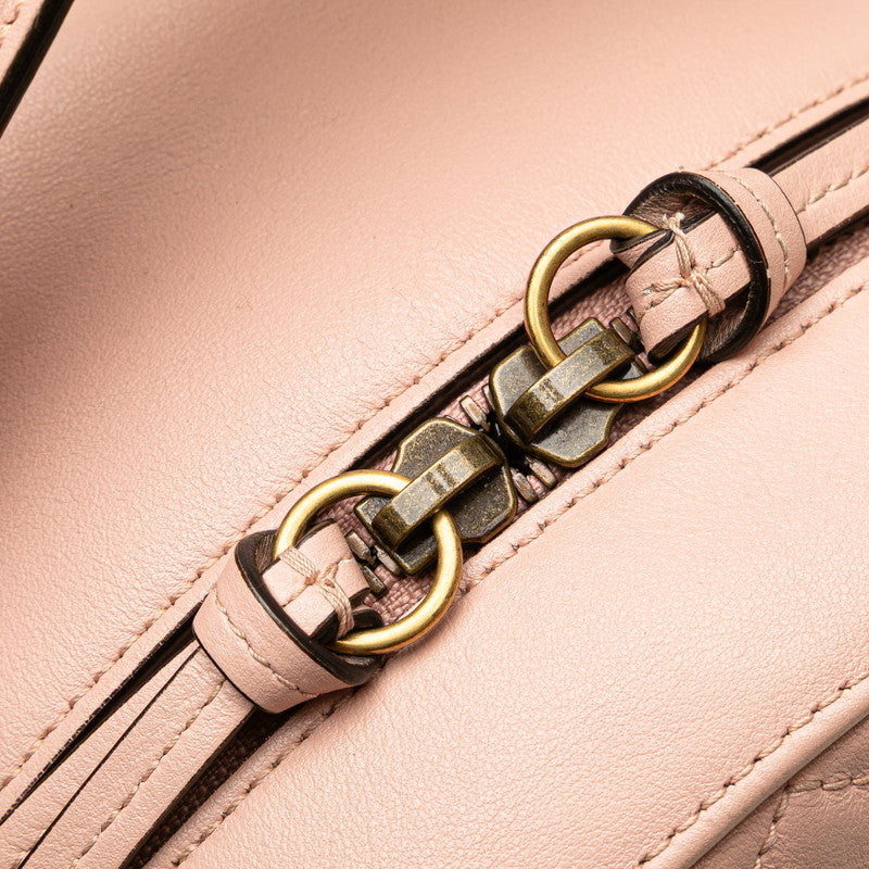 グッチ GGマーモント リュック バックパック 476671 ピンク レザー レディース GUCCI 【中古】